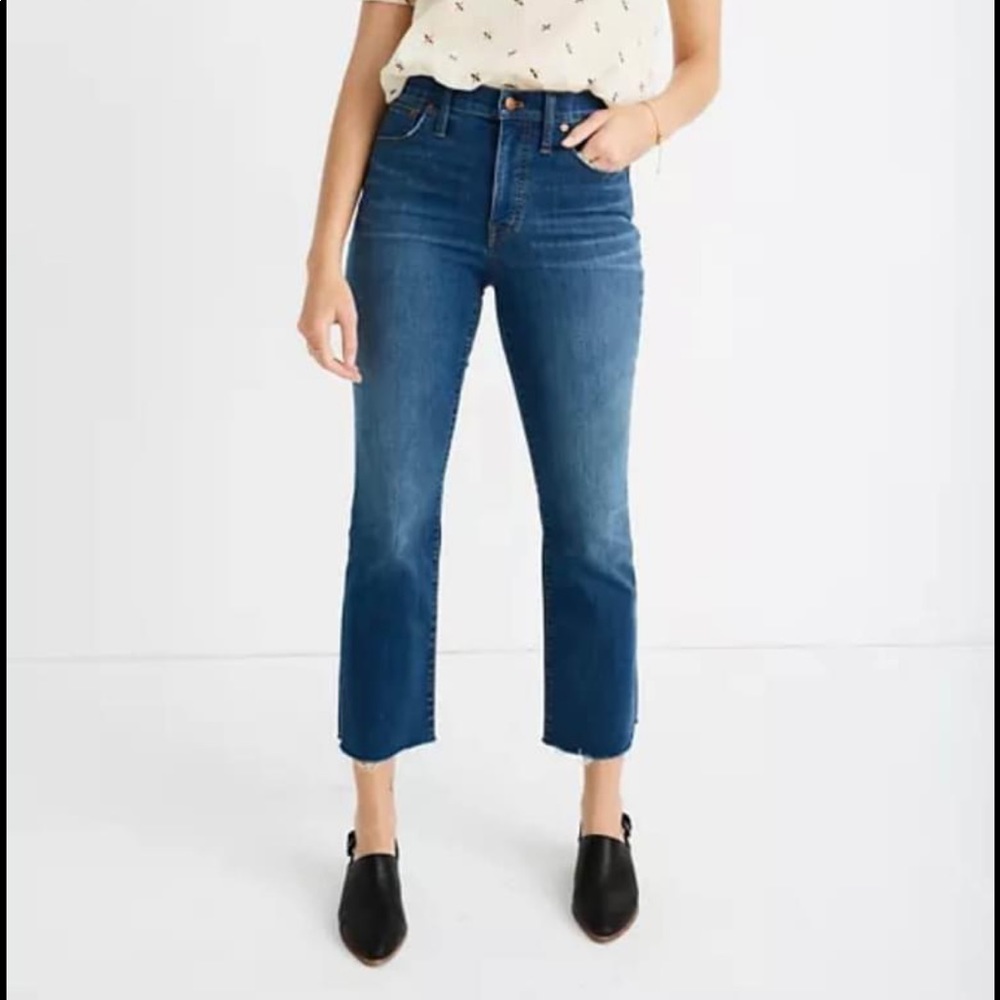 Madewell Cali Demi Boot Jeans Raw Hem Size 26